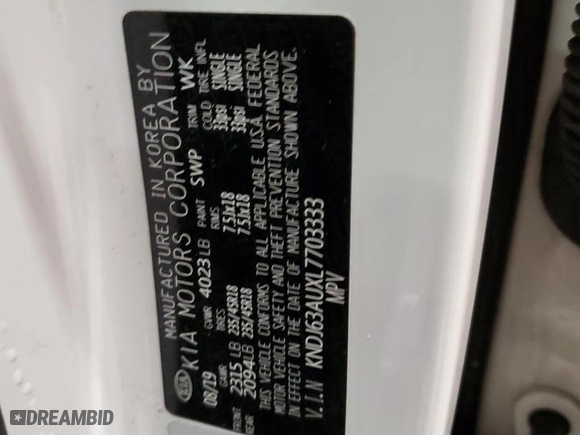 2020 Kia Soul GT-Line with VIN KNDJ63AUXL7703333, listed as a Copart auction lot 49205725 with 47,372 mi miles and Salvage Title. Bid and sale history available at carsss.com. Image 14.