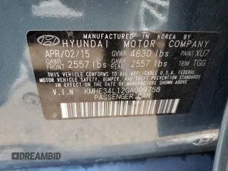 2016 Hyundai Sonata Hybrid Limited with VIN KMHE34L12GA009758, listed as a Copart auction lot 43332453 with 0 mi miles. Bid and sale history available at carsss.com. Image 13.