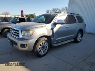 2008 Toyota Sequoia Platinum with VIN 5TDBY67AX8S013091, listed as a Copart auction lot 42600015 with 213,006 mi miles and Salvage Title. Bid and sale history available at carsss.com. Image 1.
