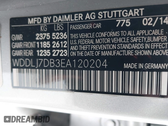 2014 Mercedes-Benz CLS 550 с VIN WDDLJ7DB3EA120204, выставлен на аукционе IAAI как лот 41749891 с пробегом 65 869 миль миль и . История ставок и продаж доступна на DreamBid. Изображение 9.