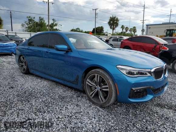 2019 BMW 7 Series 750i z VIN WBA7F0C51KGM25707, wystawiony jako Copart lot #61950495 z przebiegiem 56 768 mil mil oraz Nie do naprawy • Non repairable. Historia ofert i sprzedaży dostępna na DreamBid. Obrazek 4.