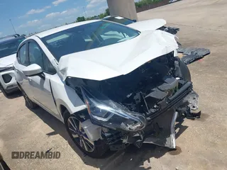 2023 Nissan Versa SV with VIN 3N1CN8EV6PL838194, listed as a IAAI auction lot 42757717 with 34,386 mi miles and . Bid and sale history available at DreamBid. Image 1.