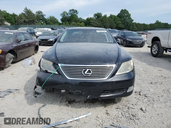 2008 Lexus LS 460 with VIN JTHBL46F985071147, listed as a Copart auction lot 61249795 with 104,373 mi miles and Salvage title. Bid and sale history available at DreamBid. Image 5.