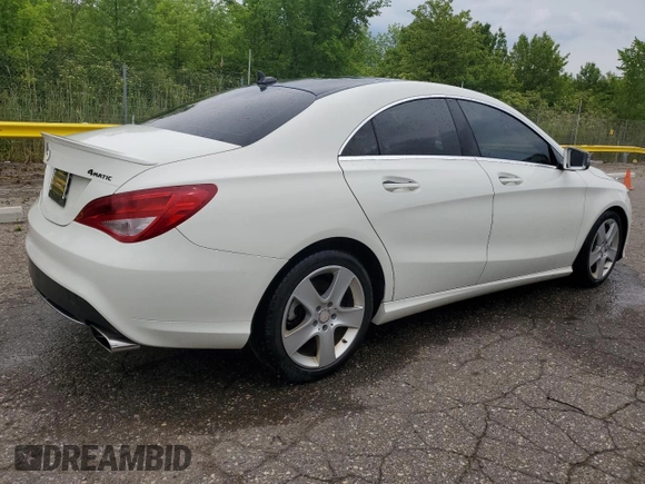 2015 Mercedes-Benz CLA 250 with VIN WDDSJ4GB0FN229669, listed as a Copart auction lot 61818805 with 82,975 mi miles and Clean title. Bid and sale history available at DreamBid. Image 3.