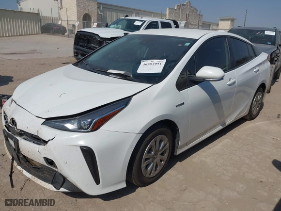 2021 Toyota Prius L Eco with VIN JTDKAMFU6M3141263, listed as a IAAI auction lot 40593951 with 95,921 mi miles. Bid and sale history available at carsss.com. Image 17.