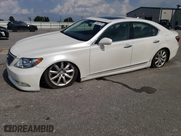 2008 Lexus LS 460 with VIN JTHBL46F485080239, listed as a Copart auction lot 64032705 with 157,873 mi miles and Salvage title. Bid and sale history available at DreamBid. Image 1.