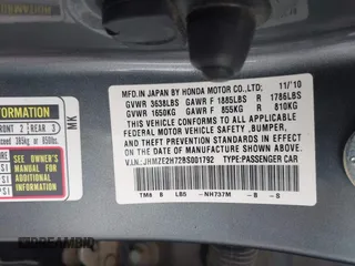 2011 Honda Insight EX z VIN JHMZE2H72BS001792, wystawiony jako IAAI lot #42207415 z przebiegiem 131 792 mil mil oraz . Historia ofert i sprzedaży dostępna na DreamBid. Obrazek 9.