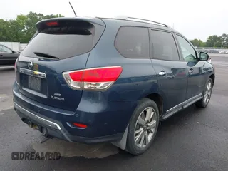 2014 Nissan Pathfinder Platinum with VIN 5N1AR2MM2EC605206, listed as a IAAI auction lot 42367312 with 136,820 mi miles and . Bid and sale history available at DreamBid. Image 4.