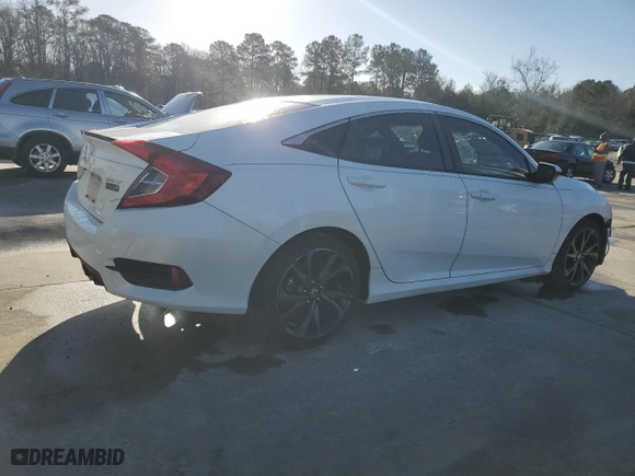 2021 Honda Civic Sedan Sport with VIN 19XFC2F85ME000096, listed as a Copart auction lot 43478245 with 49,890 mi miles and Clean Title. Bid and sale history available at carsss.com. Image 3.