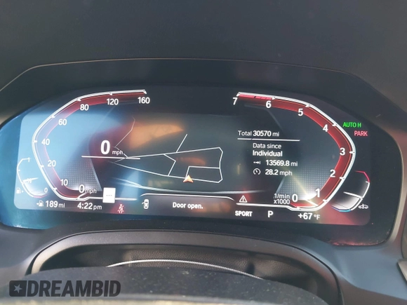 2022 BMW 4 Series 430i xDrive with VIN WBA73AP00NCJ16822, listed as a IAAI auction lot 41329235 with 30,570 mi miles and . Bid and sale history available at DreamBid. Image 7.
