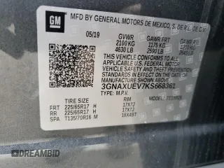 2019 Chevrolet Equinox LT z VIN 3GNAXUEV7KS668361, wystawiony jako Copart lot #65821743 z przebiegiem 93 270 mil mil oraz Szkoda całkowita • Salvage title. Historia ofert i sprzedaży dostępna na DreamBid. Obrazek 13.