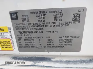 2014 GMC Acadia SLE with VIN 1GKKRPKD2EJ241278, listed as a IAAI auction lot 41398767 with 210,341 mi miles. Bid and sale history available at carsss.com. Image 9.