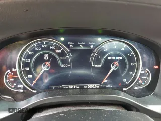 2020 BMW X3 M Competition with VIN 5YMTS0C07LLT10174, listed as a Copart auction lot 50702215 with 65,111 mi miles and Salvage Title. Bid and sale history available at carsss.com. Image 9.