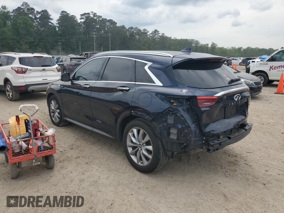 2019 Infiniti QX50 Luxe with VIN 3PCAJ5M14KF142261, listed as a Copart auction lot 55122875 with 125,200 mi miles and Salvage title. Bid and sale history available at DreamBid. Image 2.