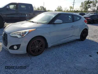 2015 Hyundai Veloster Turbo with VIN KMHTC6AE1FU222528, listed as a Copart auction lot 53470355 with 94,019 mi miles and Salvage title. Bid and sale history available at DreamBid. Image 1.