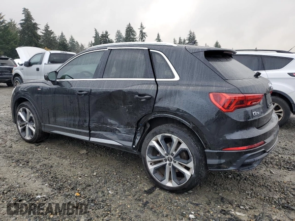 2020 Audi Q3 S line Prestige with VIN WA1FECF35L1122408, listed as a Copart auction lot 82124404 with 29,350 mi miles and Salvage Title. Bid and sale history available at carsss.com. Image 2.