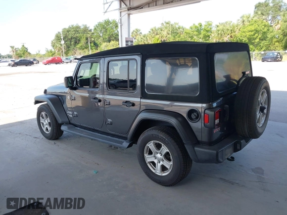 2020 Jeep Wrangler Unlimited Sport S with VIN 1C4HJXDN9LW167442, listed as a IAAI auction lot 42308617 with 59,335 mi miles and . Bid and sale history available at DreamBid. Image 3.