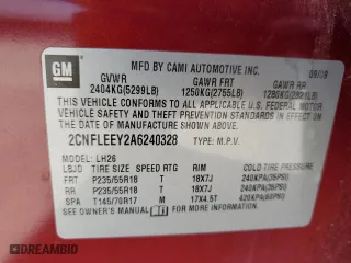 2010 Chevrolet Equinox LT w/1LT with VIN 2CNFLEEY2A6240328, listed as a Copart auction lot 42040945 with 81,248 mi miles and Clean Title. Bid and sale history available at carsss.com. Image 13.