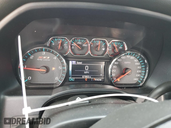 2016 Chevrolet Silverado 1500 LTZ with VIN 3GCUKSEC8GG220728, listed as a Copart auction lot 46741455 with 67,863 mi miles and Salvage Title. Bid and sale history available at DreamBid. Image 9.