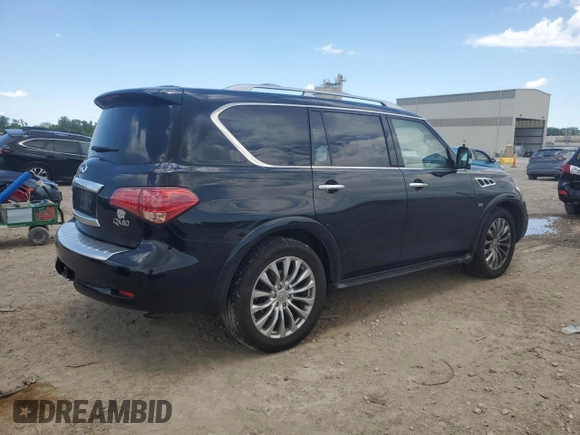 2017 Infiniti QX80 with VIN JN8AZ2NE7H9154114, listed as a Copart auction lot 58202525 with 155,750 mi miles and Salvage title. Bid and sale history available at DreamBid. Image 3.