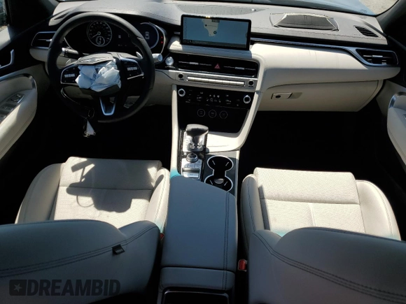 2025 Genesis G70 2.5T with VIN KMTG34SC8SU155736, listed as a Copart auction lot 54700385 with 4,991 mi miles and Clean Title. Bid and sale history available at DreamBid. Image 8.