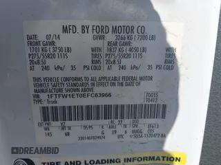 2014 Ford F-150 XL with VIN 1FTFW1ET0EFC63966, listed as a IAAI auction lot 42172143 with 155,335 mi miles and . Bid and sale history available at DreamBid. Image 9.