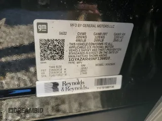 2022 Cadillac XT4 FWD Luxury with VIN 1GYAZAR45NF136810, listed as a Copart auction lot 74359664 with 10,552 mi miles and Salvage title. Bid and sale history available at DreamBid. Image 13.