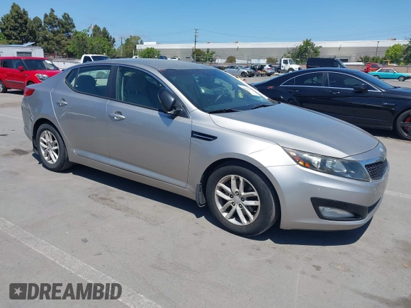 2013 Kia Optima LX with VIN KNAGM4A72D5399117, listed as a IAAI auction lot 42174312 with 105,661 mi miles and . Bid and sale history available at carsss.com. Image 1.