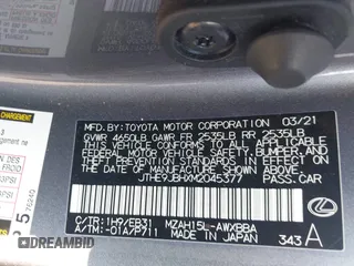 2021 Lexus UX 250h F Sport z VIN JTHE9JBHXM2045377, wystawiony jako IAAI lot #42580566 z przebiegiem 52 838 mil mil oraz . Historia ofert i sprzedaży dostępna na DreamBid. Obrazek 9.