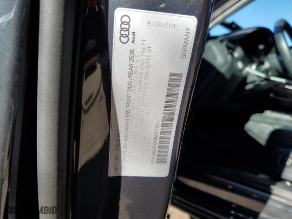 2021 Audi A4 Sedan Premium with VIN WAUABAF42MN007374, listed as a Copart auction lot 36675203 with 23,168 mi miles. Bid and sale history available at carsss.com. Image 13.