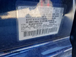 2017 Nissan Sentra S with VIN 3N1AB7AP7HY307091, listed as a Copart auction lot 52600165 with 76,869 mi miles and Salvage Title. Bid and sale history available at carsss.com. Image 12.