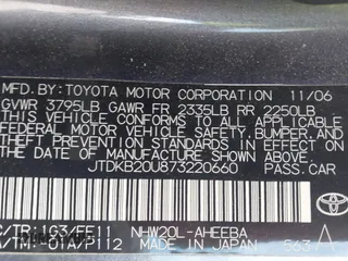 2007 Toyota Prius with VIN JTDKB20U873220660, listed as a IAAI auction lot 42012077 with 177,519 mi miles. Bid and sale history available at carsss.com. Image 9.