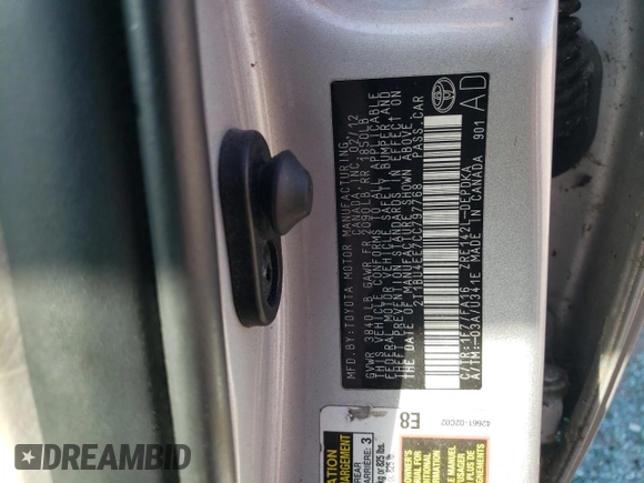 2012 Toyota Corolla L with VIN 2T1BU4EE7CC797768, listed as a Copart auction lot 54278705 with 106,892 mi miles and Clean Title. Bid and sale history available at carsss.com. Image 12.