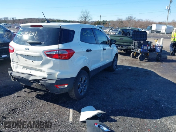 2020 Ford EcoSport S with VIN MAJ3S2FE7LC369923, listed as a IAAI auction lot 41575239 with 74,004 mi miles. Bid and sale history available at carsss.com. Image 4.