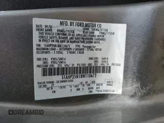 2008 Ford Focus SE with VIN 1FAHP35N18W110672, listed as a Copart auction lot 52005395 with 225,311 mi miles and Salvage Title. Bid and sale history available at carsss.com. Image 12.