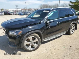 2021 Mercedes-Benz GLS 450 with VIN 4JGFF5KE7MA393943, listed as a Copart auction lot 46527474 with 86,509 mi miles and Salvage title. Bid and sale history available at DreamBid. Image 1.