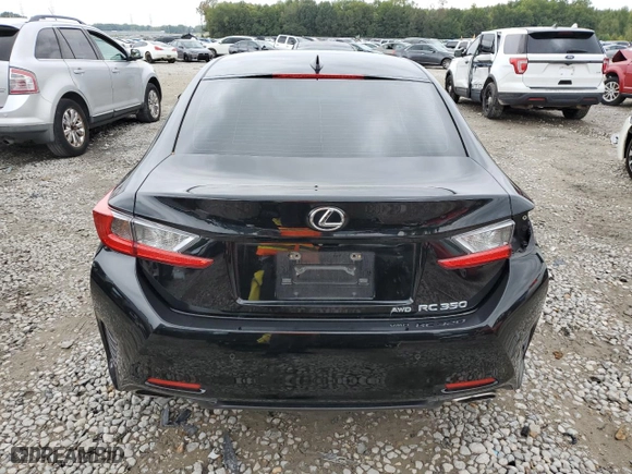 2015 Lexus RC 350 with VIN JTHSE5BCXF5001567, listed as a Copart auction lot 71283364 with 0 mi miles and Salvage Title. Bid and sale history available at carsss.com. Image 6.