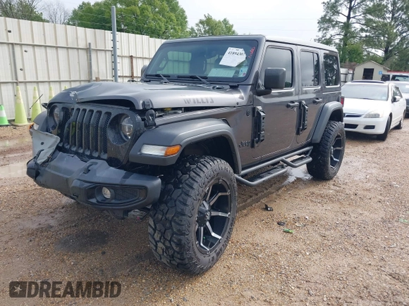 2021 Jeep Wrangler Unlimited Sport S with VIN 1C4HJXDG2MW700461, listed as a IAAI auction lot 41894307 with 82,454 mi miles. Bid and sale history available at carsss.com. Image 17.