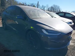 2022 Tesla Model X with VIN 7SAXCAE51NF345615, listed as a IAAI auction lot 41255859 with 23,112 mi miles. Bid and sale history available at carsss.com. Image 1.