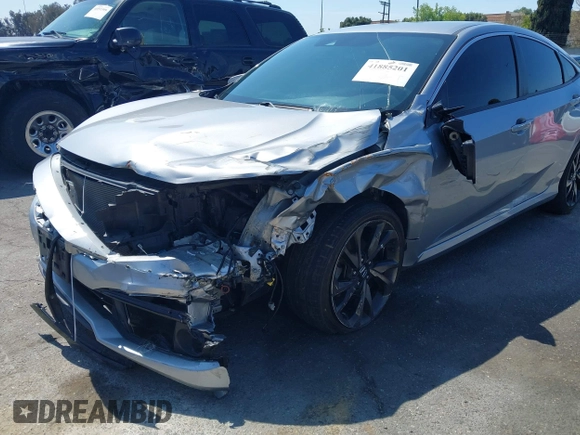 2019 Honda Civic Sedan Sport with VIN 2HGFC2F85KH515599, listed as a IAAI auction lot 41885201 with 76,653 mi miles. Bid and sale history available at carsss.com. Image 6.