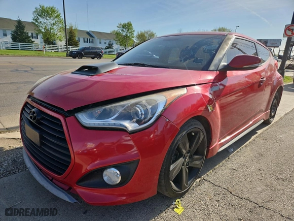 2013 Hyundai Veloster Turbo w/Black Int with VIN KMHTC6AE4DU142055, listed as a Copart auction lot 54666655 with 110,777 mi miles and Clean Title. Bid and sale history available at carsss.com. Image 2.