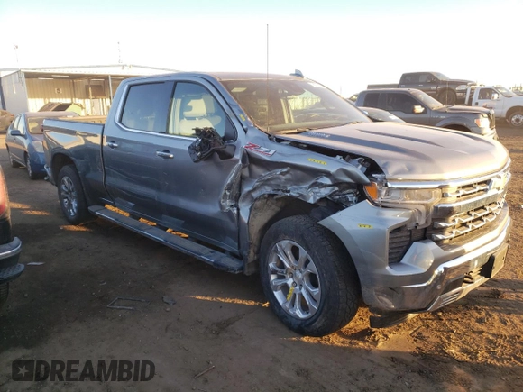 2024 Chevrolet Silverado 1500 LTZ with VIN 1GCUDGE8XRZ155256, listed as a Copart auction lot 79850884 with 33,328 mi miles and Salvage Title. Bid and sale history available at DreamBid. Image 4.