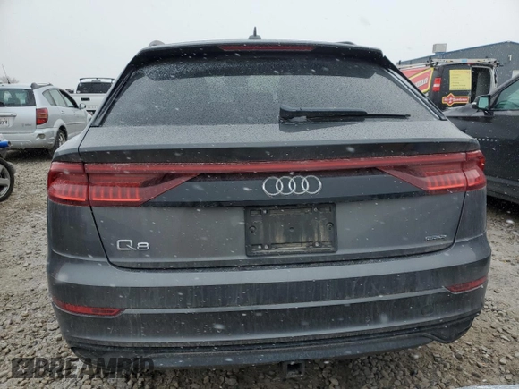 2021 Audi Q8 Premium with VIN WA1AVAF19MD004052, listed as a Copart auction lot 44625595 with 75,430 mi miles and Salvage Title. Bid and sale history available at carsss.com. Image 6.
