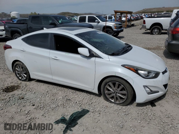 2015 Hyundai Elantra SE with VIN 5NPDH4AEXFH595205, listed as a Copart auction lot 53070235 with 92,000 mi miles and Salvage Title. Bid and sale history available at DreamBid. Image 4.