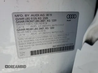 2019 Audi Q3 S line Premium Plus with VIN WA1EECF33K1071226, listed as a Copart auction lot 44584645 with 66,610 mi miles and Non Repairable. Bid and sale history available at carsss.com. Image 14.