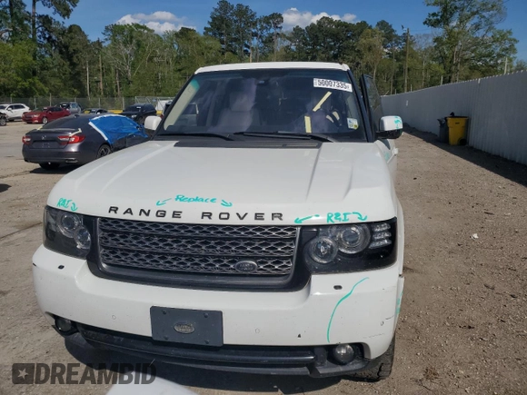 2012 Land Rover Range Rover HSE Lux with VIN SALMF1D40CA387952, listed as a Copart auction lot 50007335 with 108,881 mi miles and Salvage title. Bid and sale history available at DreamBid. Image 5.
