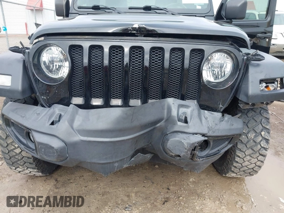 2021 Jeep Wrangler Unlimited Willys with VIN 1C4HJXDN8MW595665, listed as a IAAI auction lot 41507555 with 24,505 mi miles and . Bid and sale history available at DreamBid. Image 6.