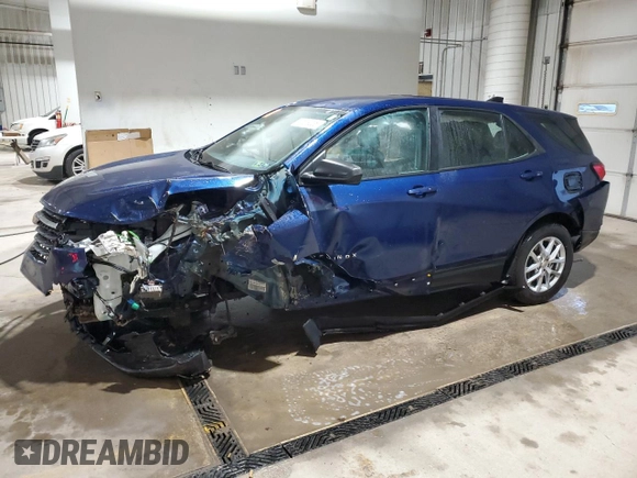 2022 Chevrolet Equinox LS z VIN 3GNAXSEV9NS170493, wystawiony jako Copart lot #57219235 z przebiegiem Nie podano mil oraz Szkoda całkowita • Salvage title. Historia ofert i sprzedaży dostępna na DreamBid. Obrazek 1.