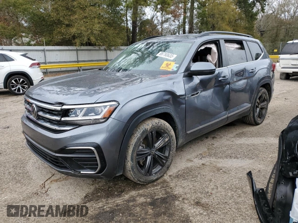 2021 Volkswagen Atlas SE with VIN 1V2MR2CA2MC585075, listed as a Copart auction lot 88780635 with 57,403 mi miles and Salvage title. Bid and sale history available at DreamBid. Image 1.