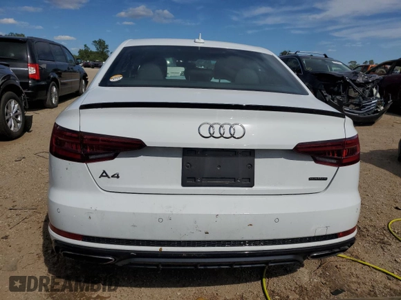 2019 Audi A4 Prestige with VIN WAUFNAF43KA002217, listed as a Copart auction lot 57820274 with 22,306 mi miles and Salvage Title. Bid and sale history available at carsss.com. Image 6.